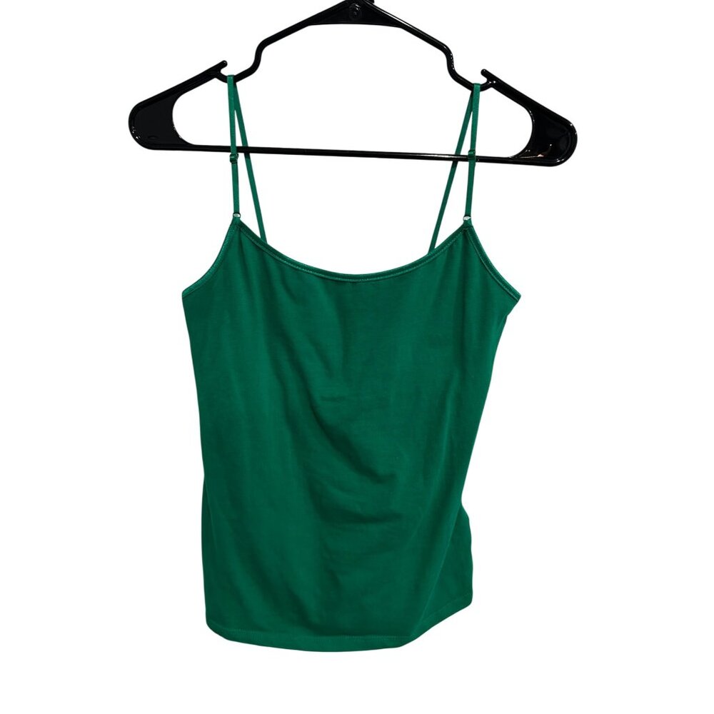 Ambiance Green Spaghetti Strap Camisole Tank Top Size Large Minimalist Layering